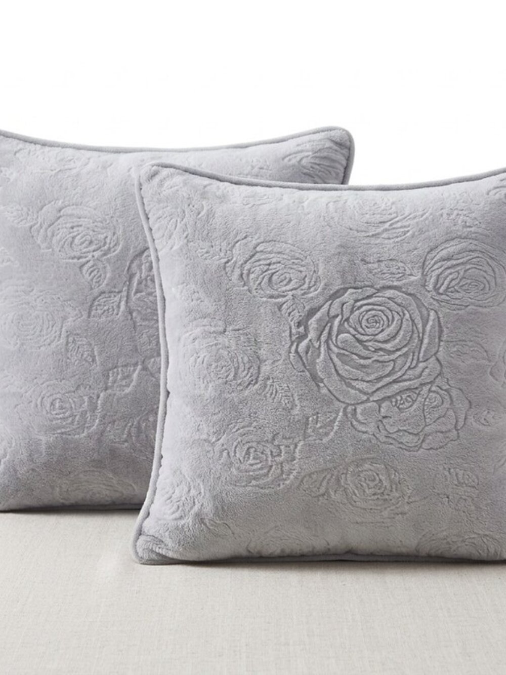INFINITY Home Throw Pillows Faux Fur 18 x 18 Set of 2 Gray Square Home Decor